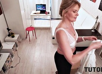 TUTOR4K. Young Man Pulls Down His Pants Revealing Hard Cock