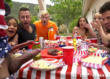 Horny AF 4th Of July Bi Group Sex Pool Party