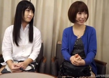 FFM Threesome In The Bed With Adorable Japanese Best Friends