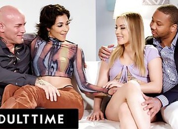 ADULT TIME - INSANE SWINGER COUPLES ORGY With Brooklyn Gray And Anna Claire Clouds! CUM SWALLOWING!