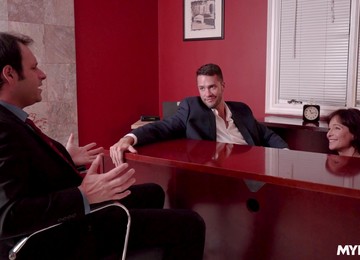 Sexy Office Mature Tries Sex With Both Business Partners In A Serious DP