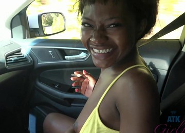 Noemie Bilas Having Fun While Teasing Her Boyfriend In The Car