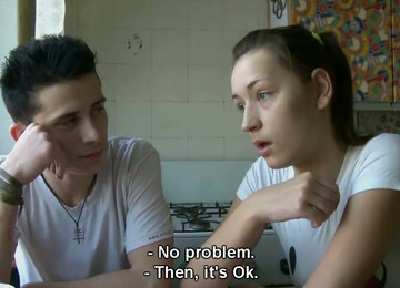 Shabby Looking Brunette Whore Gets Banged Hard In Doggy Style In MMF