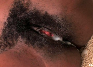 White Dick Fucks A Hot Creampie Into Her Black Pussy