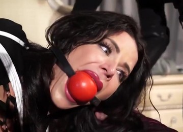 Latex Lesbian Bondage Scene With Her Gf