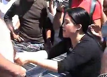 CFNM Trying On Cock Rings At A Public Fair