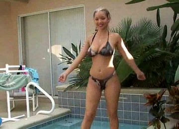 My Beautiful And Cute Girlfriend By The Pool In Bikini