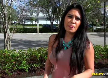 Busty Latina Babe Fucking Like Mad For A Couple Of Bucks