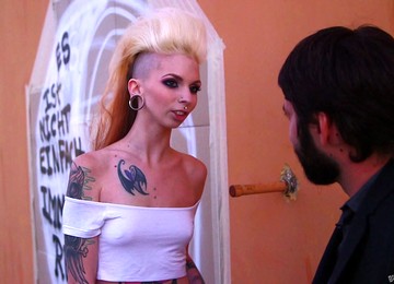 Skinny Blonde Punk Pornstar Banged In A Doggystyle