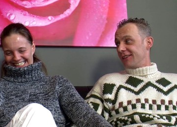 Lingerie-clad Slut With A Shaved Pussy Enjoying An Awesome MMF Threesome