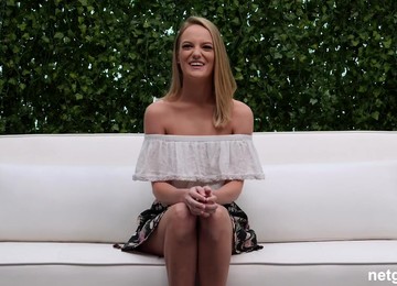 Skinny Emma With Tan Lines Shows Her Slutty Side On A Porn Casting