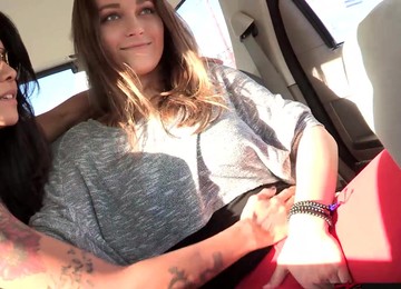 Hot Ass Girls Dana Vespoli And Dani Daniels Lick Each Other In A Car