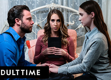 ADULT TIME - Mormon Virgin Hazel Moore Has First Time SOAKING Session And CREAMPIE! ALMOST CAUGHT!