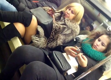 Mature Legs On Train