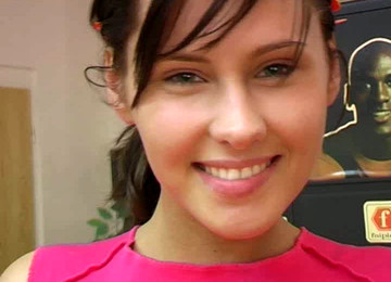 Sporty Nymph Pokes Her Lovely Pussy With A Glass Dildo