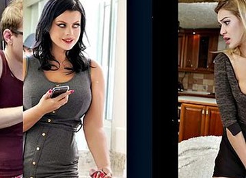 Busty Milf Ties Up And Straps On Her Noisy Neighbor