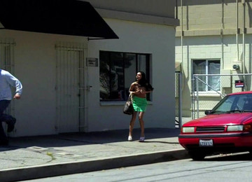 Sensual Brunette Being Upskirted