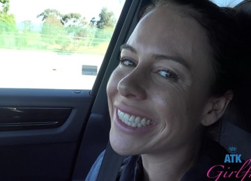 HD POV Video Of Brunette Summer Vixen Being Fingered In The Car