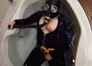 Under Water In A Gas Mask