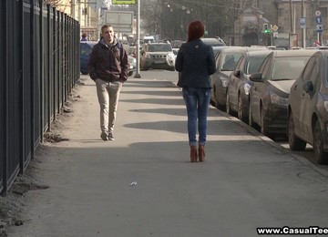 Slim Redhead Teen Chick Goes Home With A Stranger & Gets Fucked Good