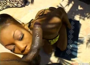 Gorgeous Ebony Ashley Fox Deepthroats A Black Dick In Outdoors POV