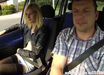 Blonde Street Whore Banged In Car