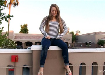 Naughty Hottie Flashes Her Natural Tits In Public