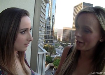 Girls In An Elegant Bedroom Devour Lesbian Pussy With Toys And Tongues