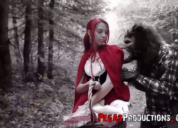 The Red Riding Hood Brind Love Gets Banged By Woodcutter Outdoors