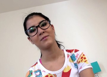 Nerdy Girl Goes Completely Wild And Lets The Fat Guy Drill Her Depths