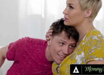 Big Tall Blonde MILF With Huge Bobs Finds Out That Her Stepson Can Be Her Best Lover