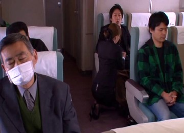 Asian Stewardess Goes Home With Guys That Fuck Her Snatch
