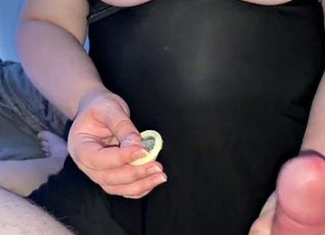 Slipping A Condom On Him And Riding His Cock Until He Cums
