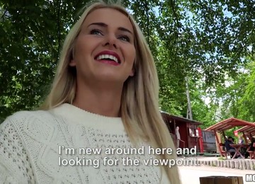 Buxom And Captivating Blondie Gets Fucked From Behind In The Park