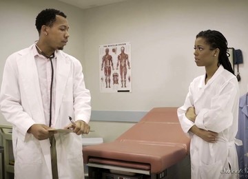 Sexy Doctor Kira Noir Lures Her Tall Colleague To Be Fucked In The Hospital