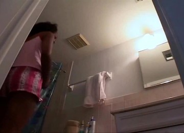 My Girlfriend Unware Of The Hidden Camera In Our Bathroom.