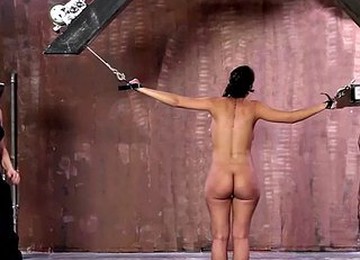 Big Ass & Tits Girl Wipped In Front Of Crowd